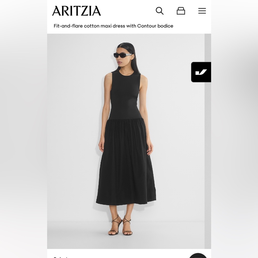 Babaton Black Sleeveless Midi Dress for Cocktail